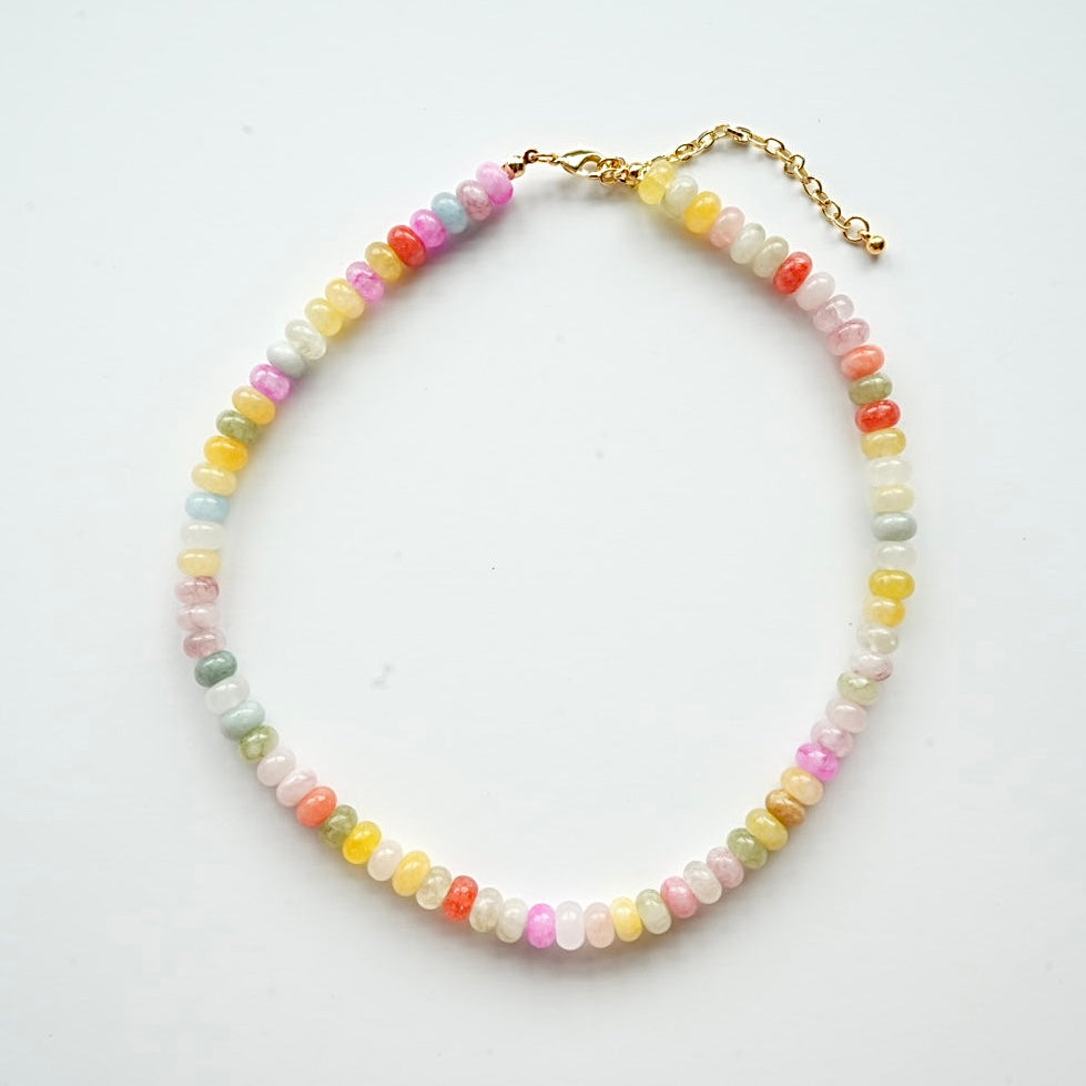 🌈 Sorbet Rainbow Beaded Choker Necklace