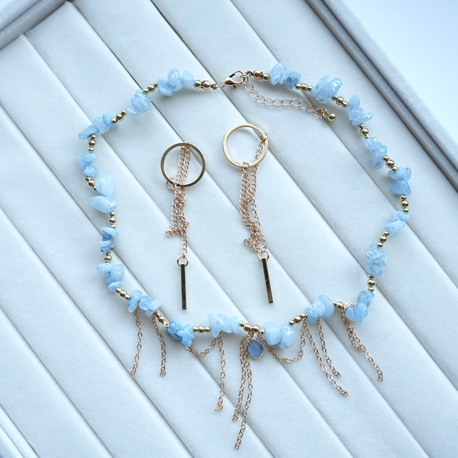 Ocean Breeze Quartz Fringe Necklace 🌊✨