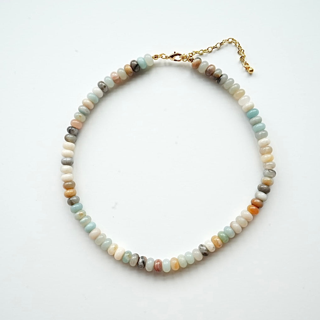 🌊 Coastal Earth Beaded Choker Necklace